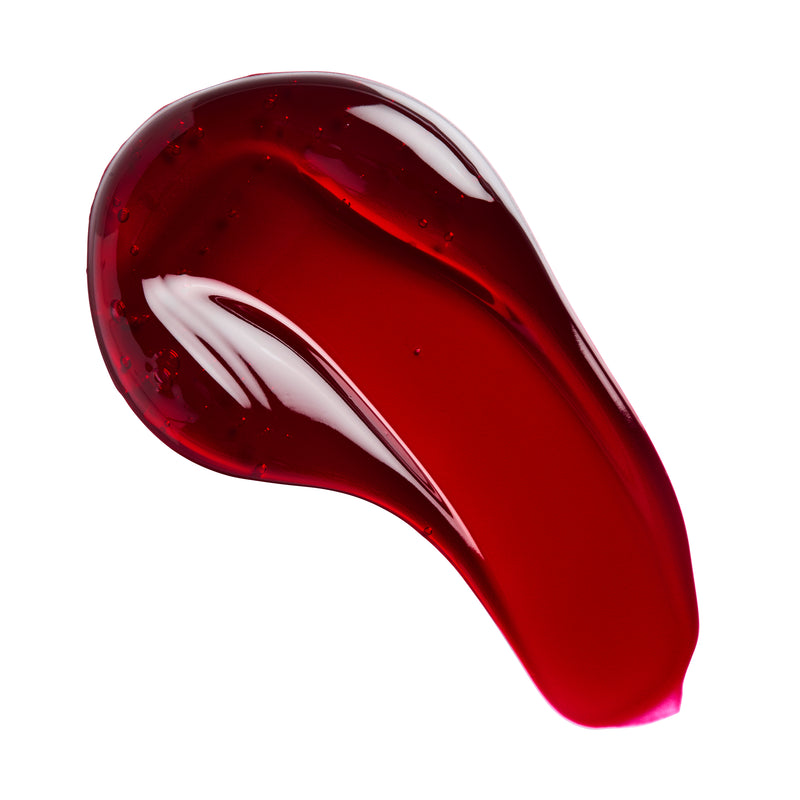 Swatch of SFX Fake Blood, deep red with a wet shine