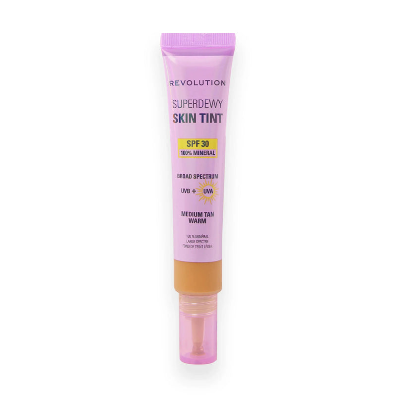 Revolution Superdewy SPF30 Skin Tint Medium Tan Warm, lichtgewicht foundation met minerale SPF30