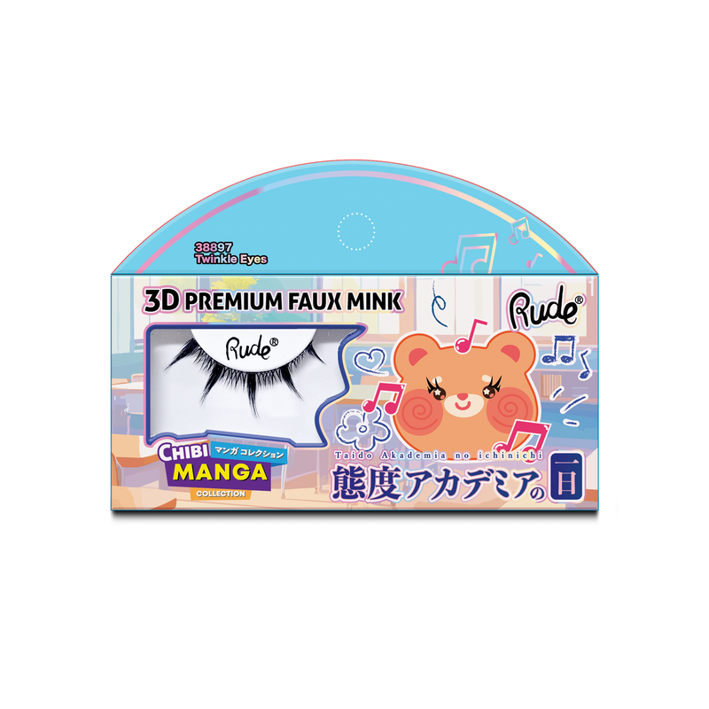 Rude Cosmetics Chibi Manga Collection 3D Faux Mink Lashes Twinkle Eyes, faux mink wimpers voor een kawaii look