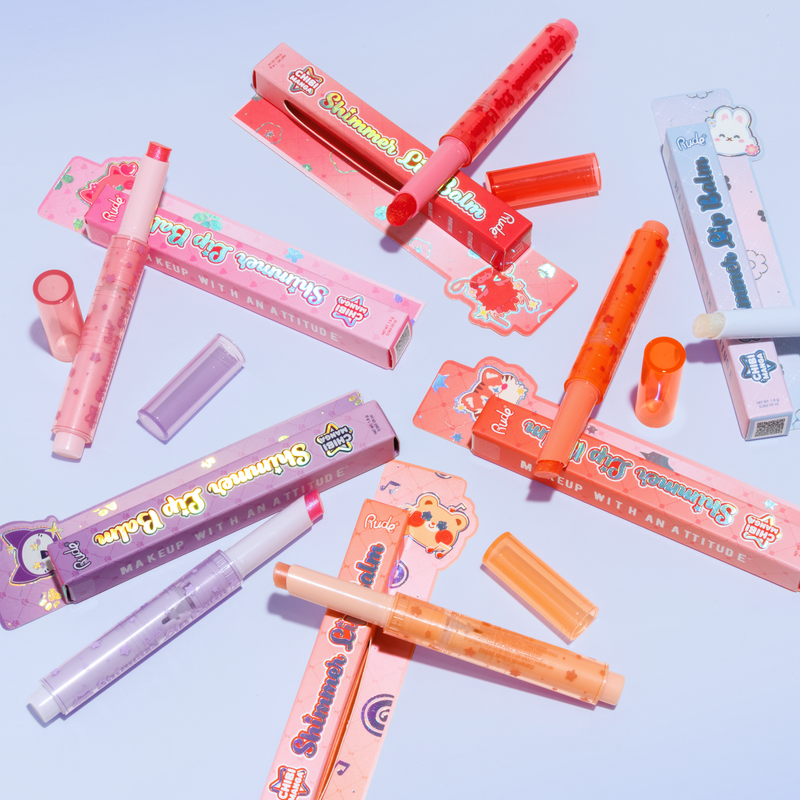 Rude Cosmetics Chibi Manga Collection Shimmer Lip Balm Caramel Cloud, hydraterende lipbalm met shimmer, foto 3 van 5