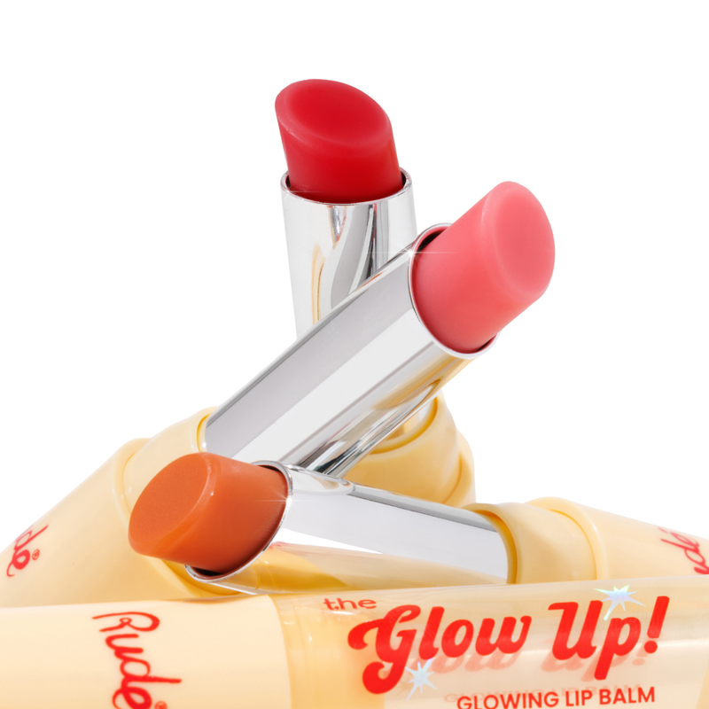 Rude Cosmetics The Glow Up! Glowing Lip Balm Silky Flush, pH-reagerende lippenbalsem, foto 3 van 9