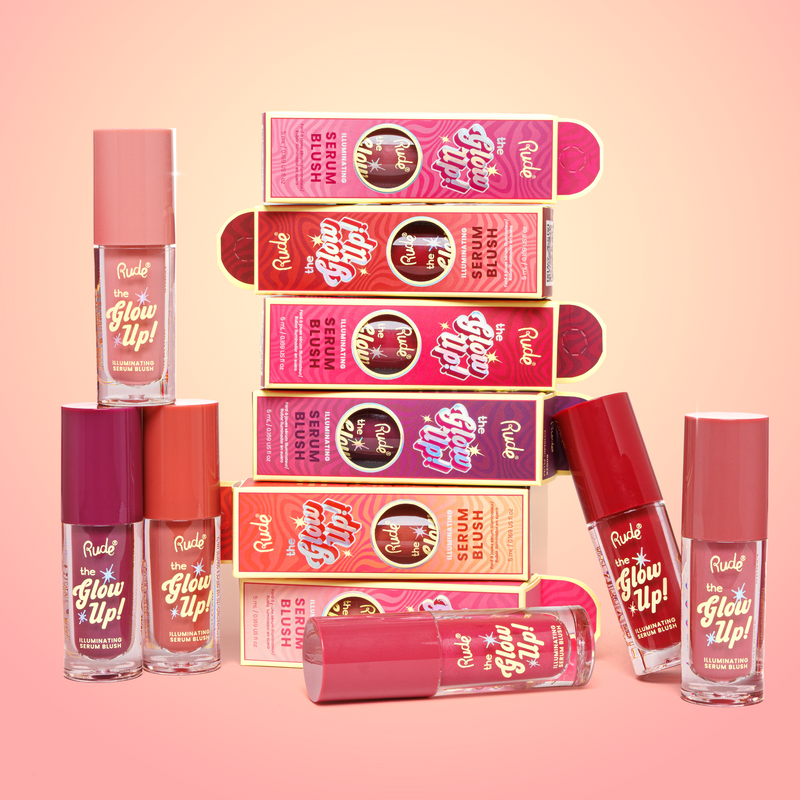 Rude Cosmetics The Glow Up! Illuminating Serum Blush Peach Flare, vloeibare blush met stralende finish, foto 7 van 7