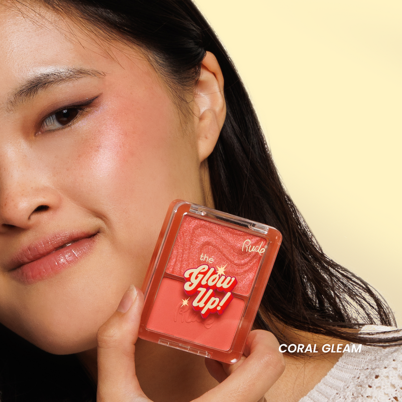 Rude Cosmetics The Glow Up! Matte & Shimmer Blush Duo Midnight Mauve, blush duo met matte en shimmer finish, foto 7 van 9