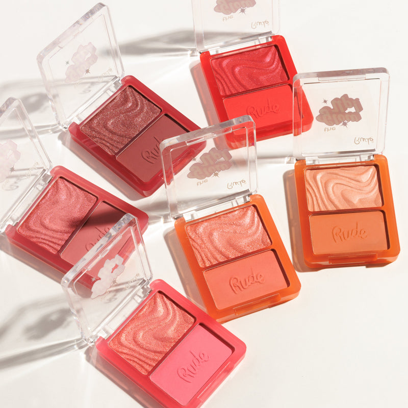Rude Cosmetics The Glow Up! Matte & Shimmer Blush Duo Midnight Mauve, blush duo met matte en shimmer finish, foto 8 van 9