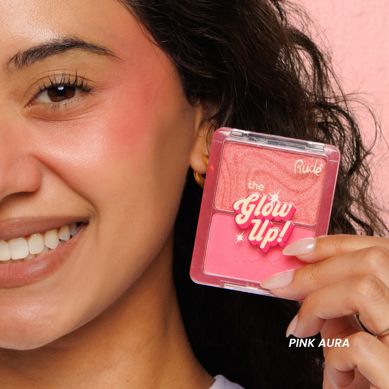 Rude Cosmetics The Glow Up! Matte & Shimmer Blush Duo Warm Ginger, duo blush, foto 3 van 9