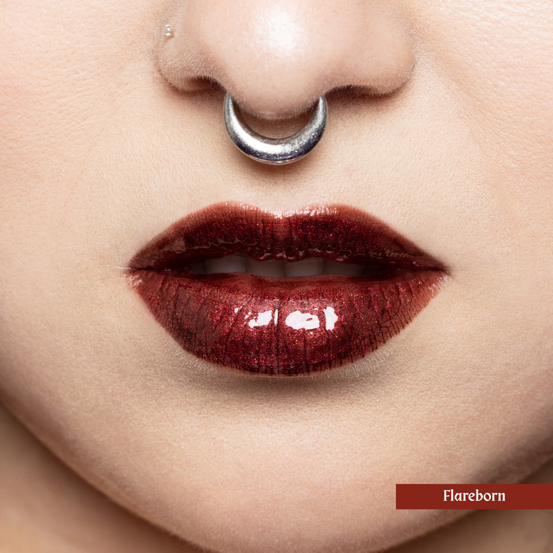 Rude Cosmetics The Spell Book Collection Shimmer Lip Oil Flareborn, shimmering lipolie, foto 2 van 7