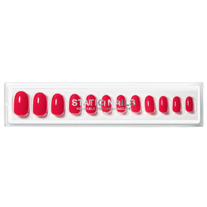 Reusable Pop-On Manicure High-End Red Round