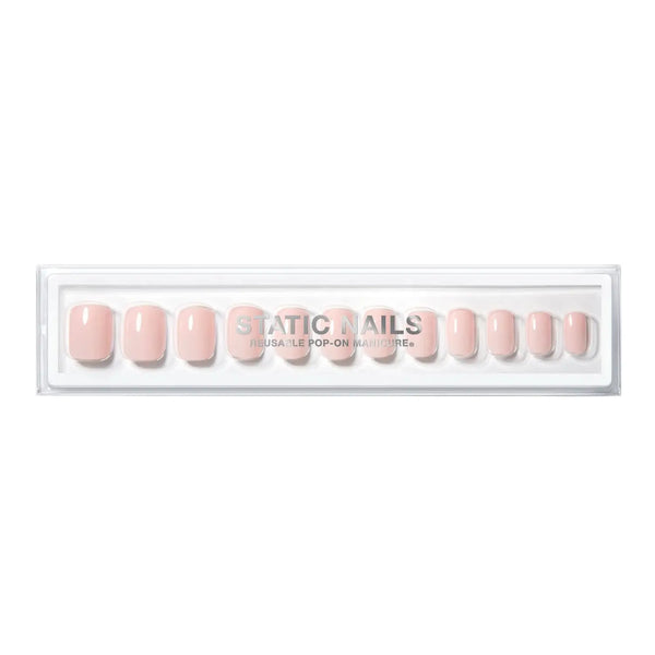Static Nails Reusable Pop-On Manicure Milky Pink Square