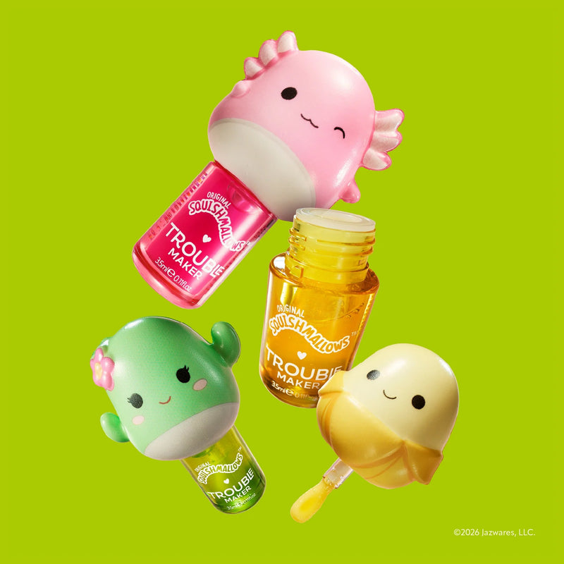 Trouble Maker X Squishmallows Junie The Banana Melt Down Lip Oil With Snug